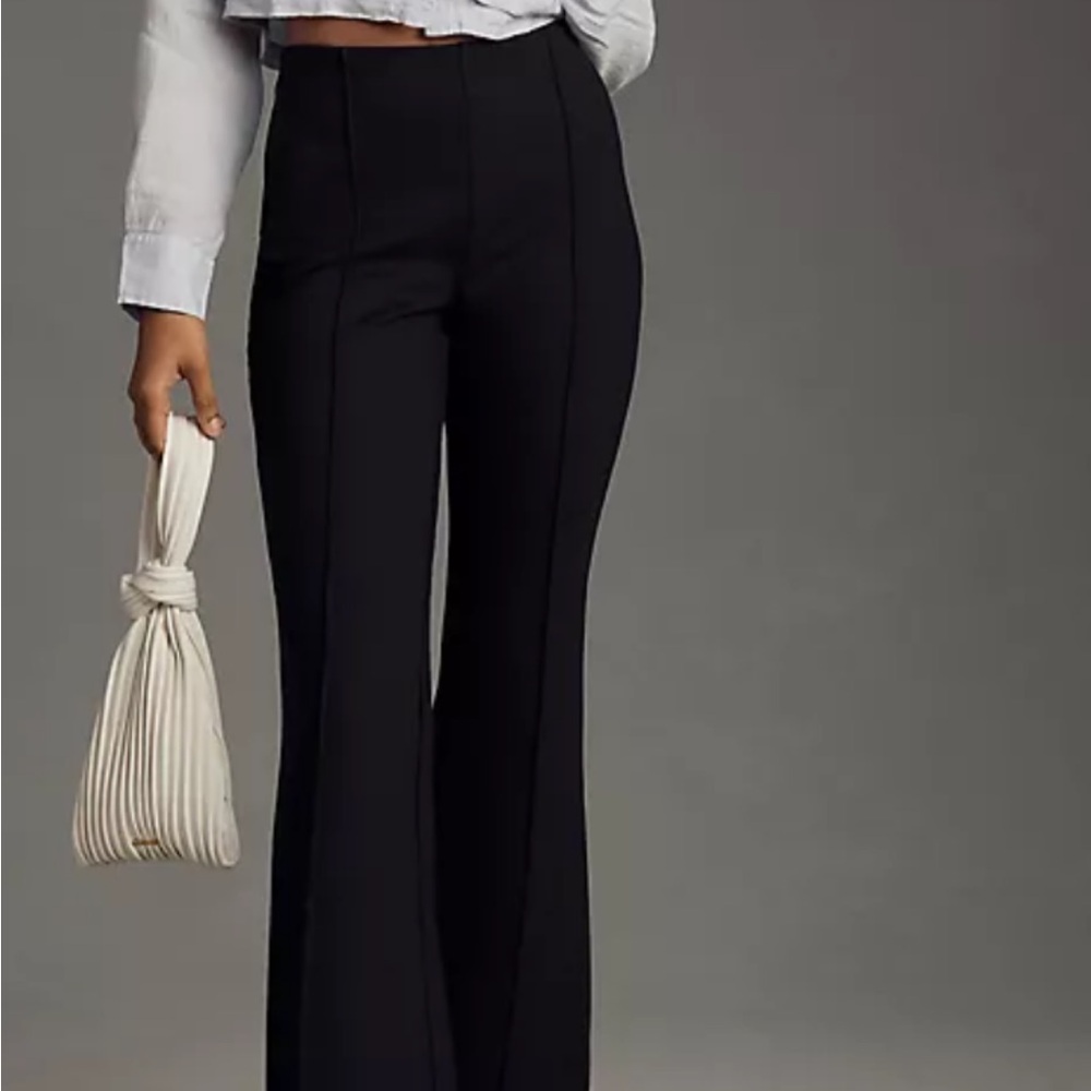 Anthropologie Black Flare Pants Tailored Elegance